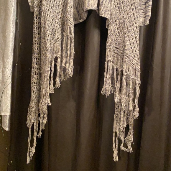 Umgee blue asymmetrical fringed cardigan - Picture 3 of 6